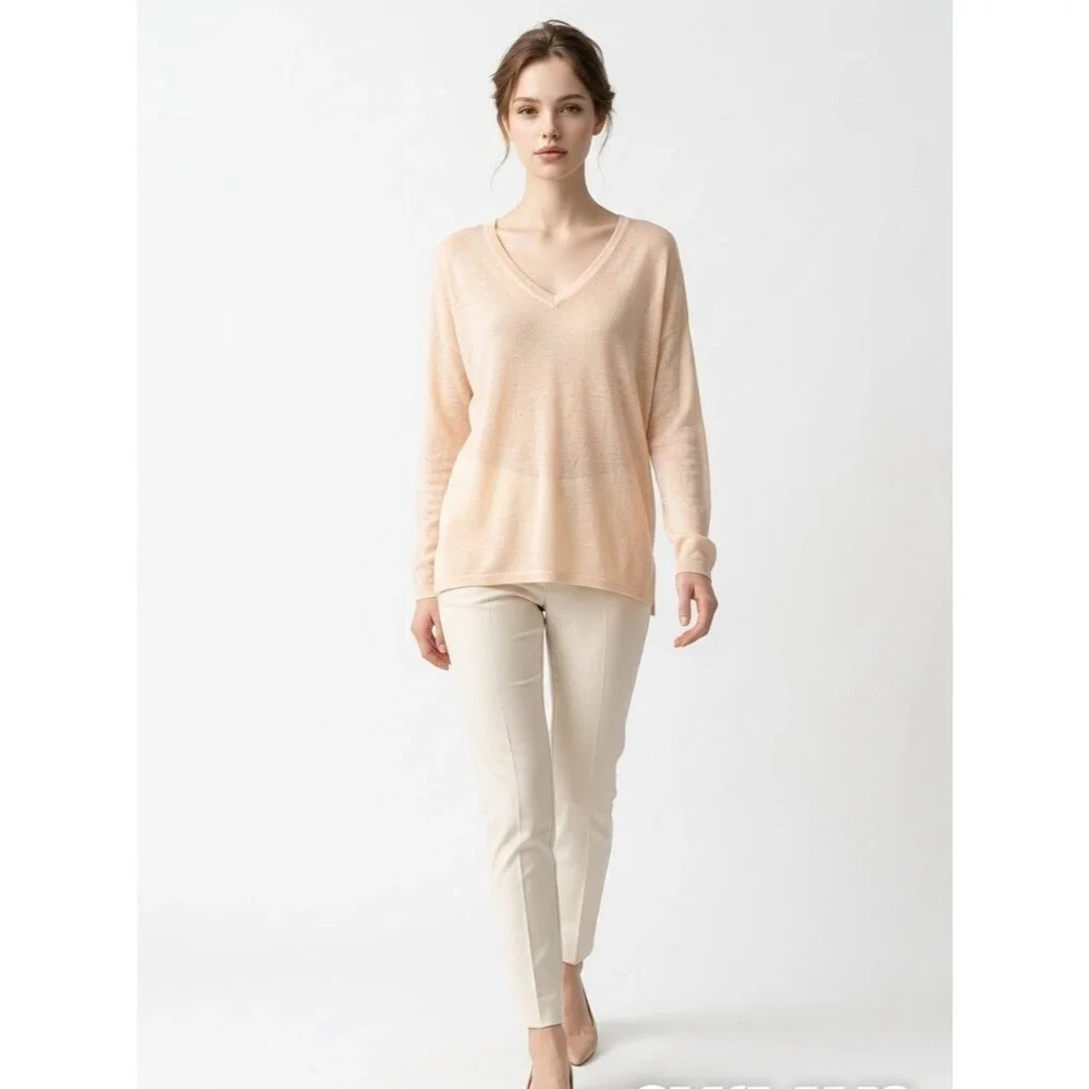 NWT Mossimo Knit Top Peach Sheer Stretch Light Size L Peach Color